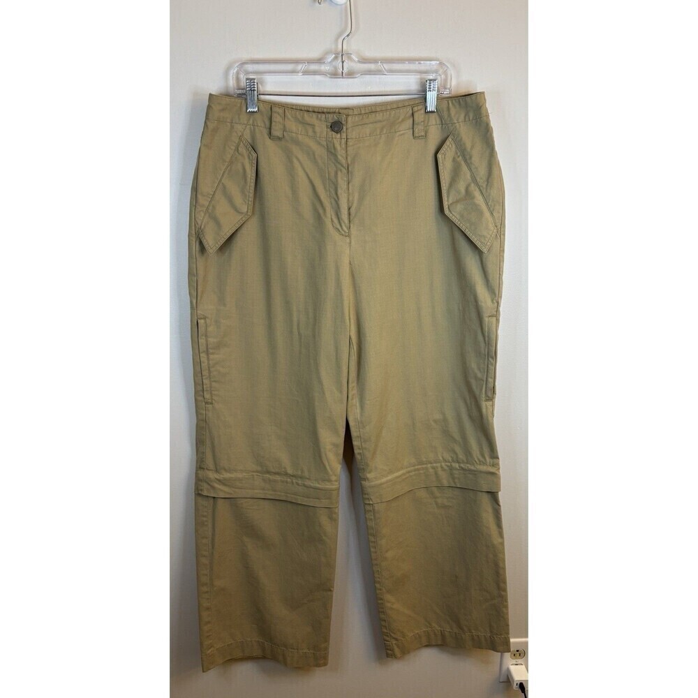 LAUREN RALPH LAUREN Convertible Chino Pants Women 16 Beige Straight Leg Utility